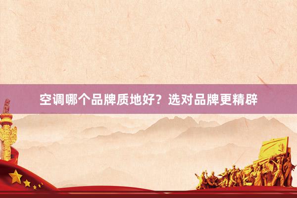 空调哪个品牌质地好？选对品牌更精辟