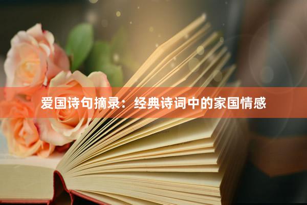 爱国诗句摘录：经典诗词中的家国情感